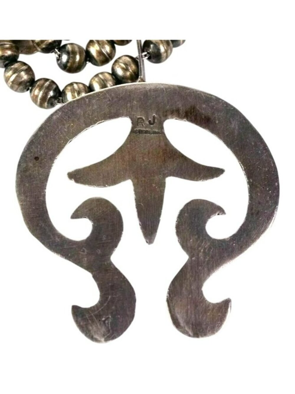 Navajo Squash Blossom Necklace Purple Spiny Oyster Sterling Robert Johnson SIGNE - Picture 5 of 11